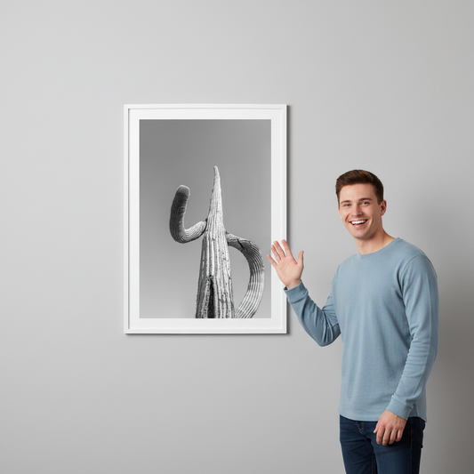 Large Saguaro Cactus Art Print | Arizona Desert Wall Decor