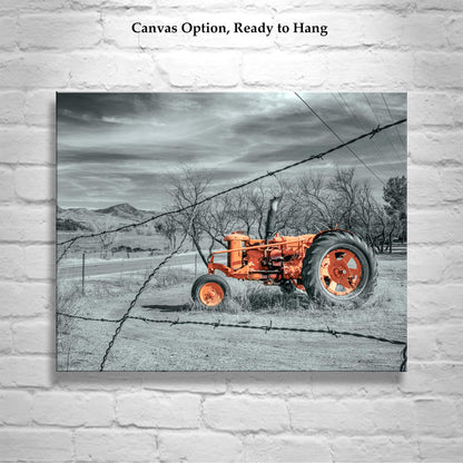 Red Tractor Ranch Art Print – Rustic Nogales Arizona Landscape