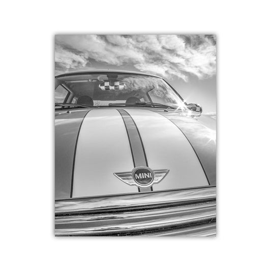 Mini Cooper Car Art Print in Black and White | British Car Art