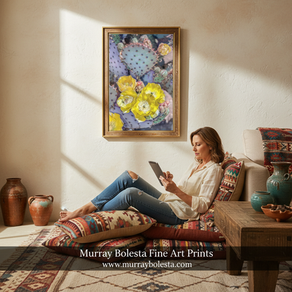 Santa Rita Prickly Pear Art – Purple Desert Cactus Flower Wall Print