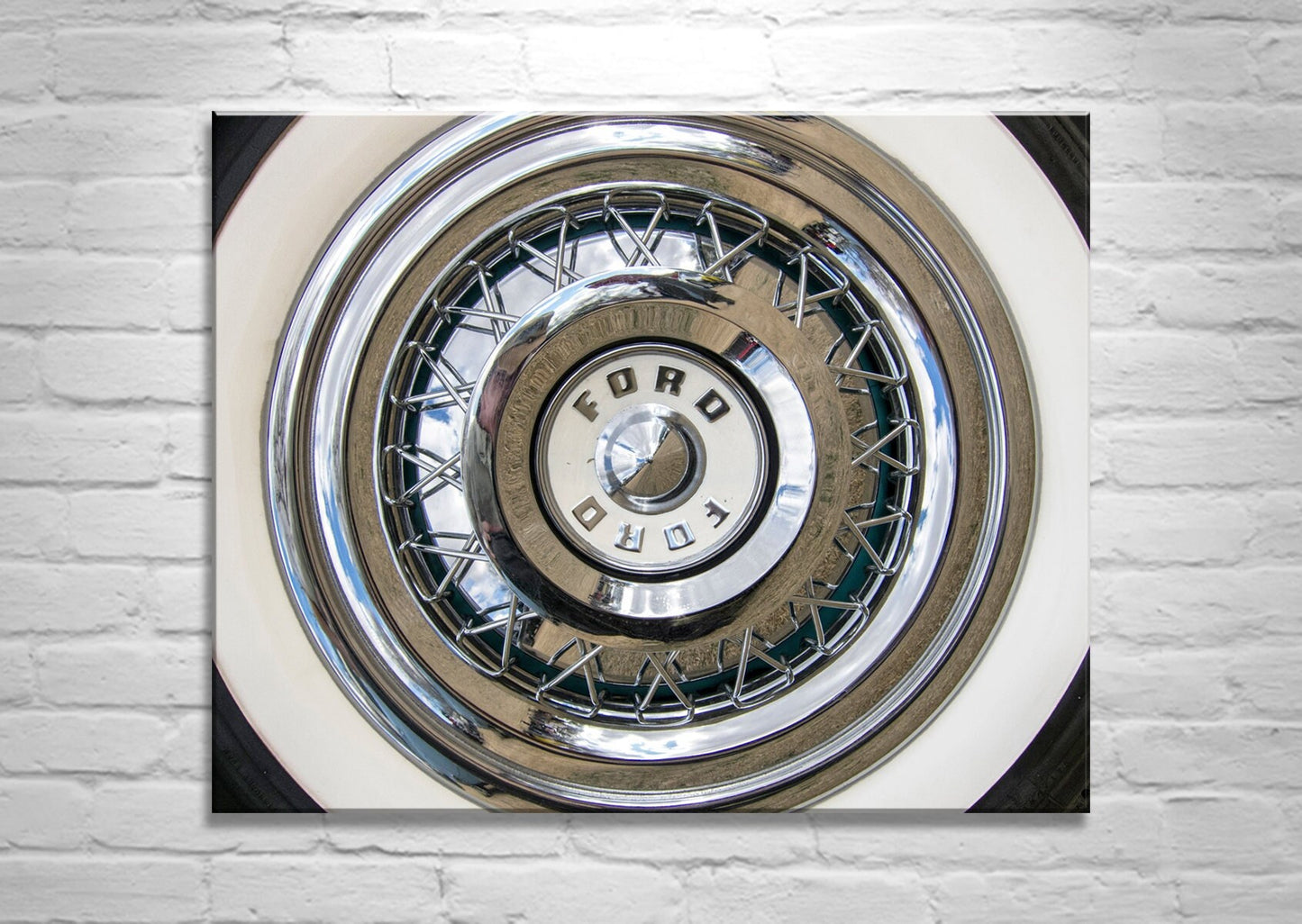 Ford Thunderbird Car Art with Vintage Wheel Covers Set of 3 Prints
