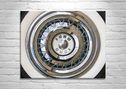 Ford Thunderbird Car Art with Vintage Wheel Covers Set of 3 Prints