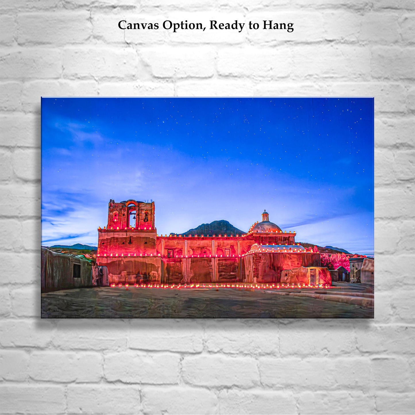 Farolito Church Scene – Arizona Luminaria Night in Tumacacori