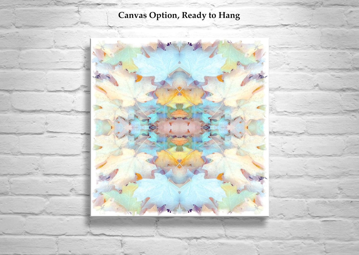 Autumn Leaves Pastel Wall Decor with Abstract Kaleidoscope Style