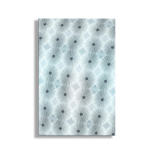 geometric pattern on a white background. Pale Blue Wall Decor Print with Abstract Sea Urchin Shells on Framed Canvas
