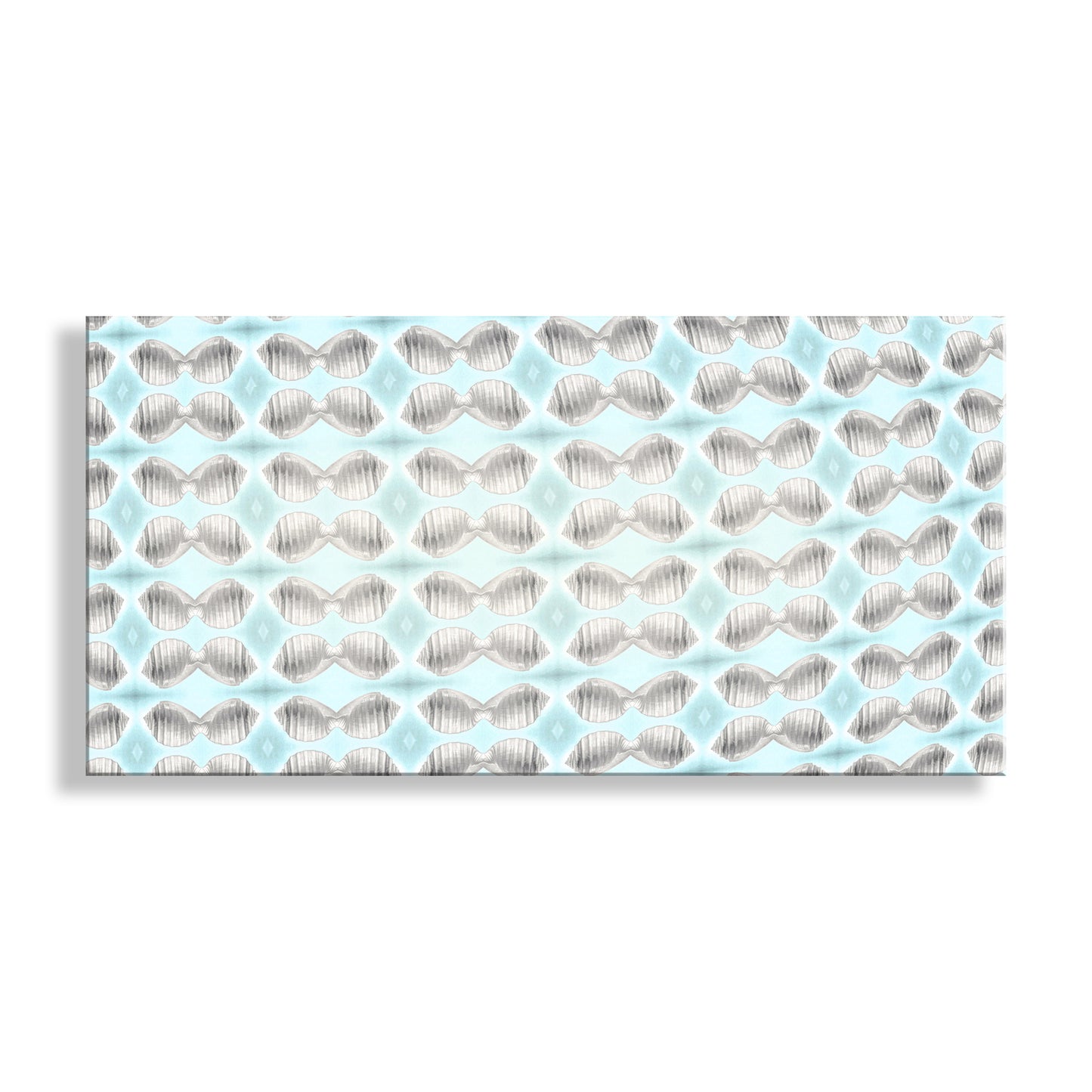 Pastel Blue Seashell Wall Art | Abstract Panorama Canvas