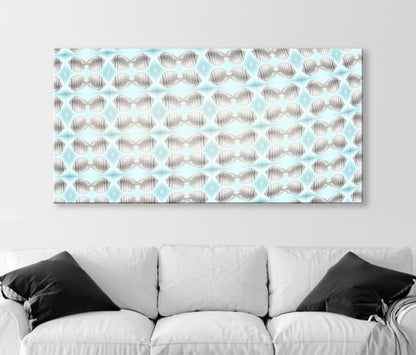 Pastel Blue Seashell Wall Art | Abstract Panorama Canvas