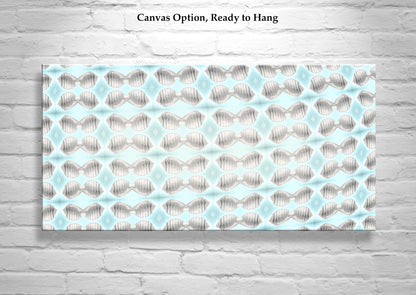 Pastel Blue Seashell Wall Art | Abstract Panorama Canvas