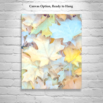 Fall Leaves Soft Pastel Wall Art | Serene Autumn Nature Photography
