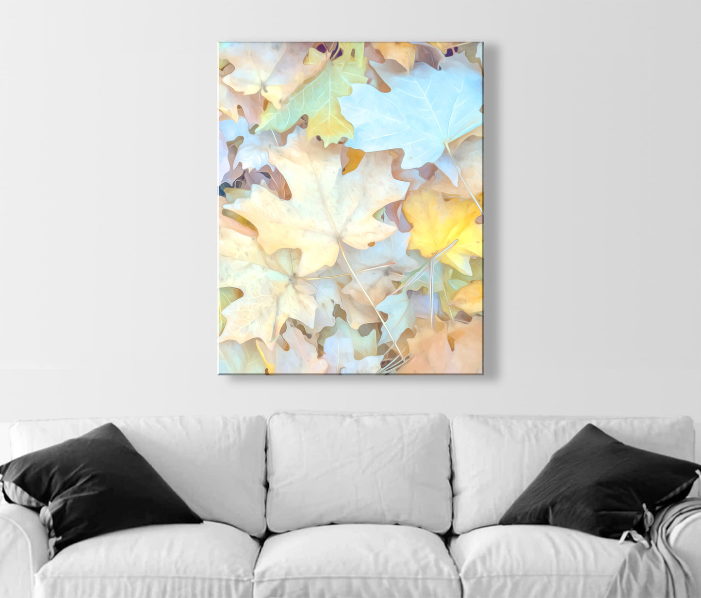 Fall Leaves Soft Pastel Wall Art | Serene Autumn Nature Photography