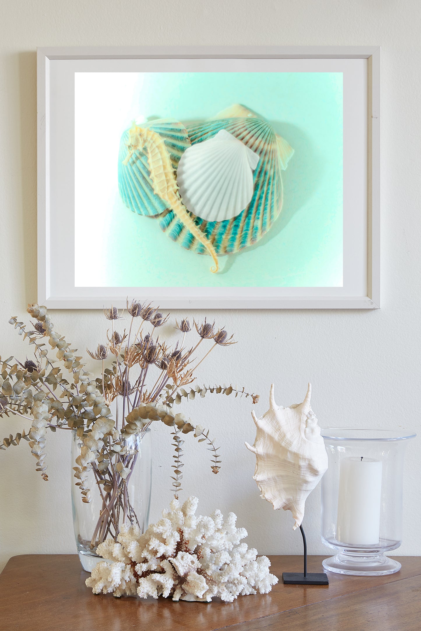 Picture of Sea Horse Sea Shell as Wall Decor for Bath or Home