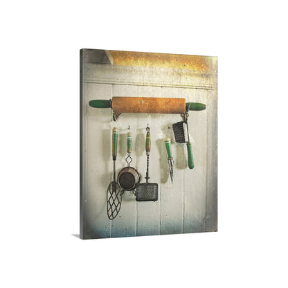 Vintage Kitchen Wall Art with Old Utensils as Home Decor Print | Block Island Decor