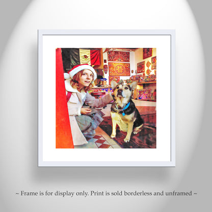 Candid People Portrait Photograph with a Girl and Her Dog at 4th Avenue Tucson Arizona