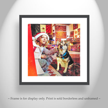 Candid People Portrait Photograph with a Girl and Her Dog at 4th Avenue Tucson Arizona