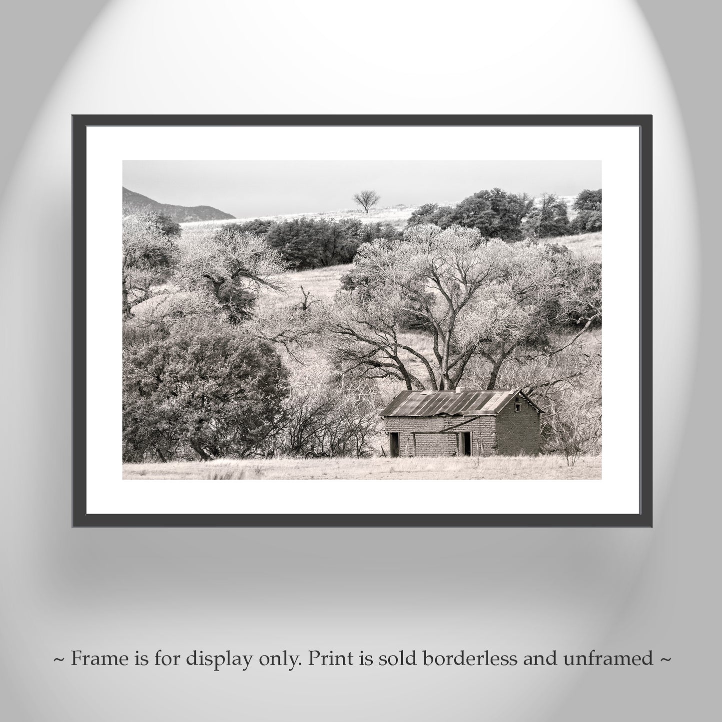 Adobe Barn Ranch Landscape Art Print from Arizona-Mexico Border