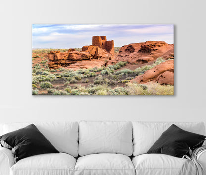 Wupatki Arizona Native American Cliff Dwelling Desert Panorama