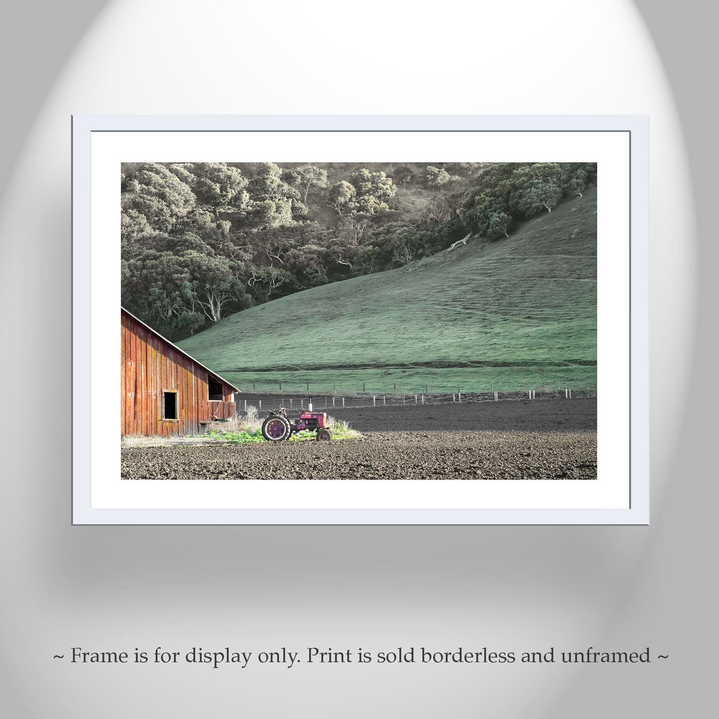 Red Barn & Old Tractor in Lompoc California Farm Landscape | Santa Barbara County