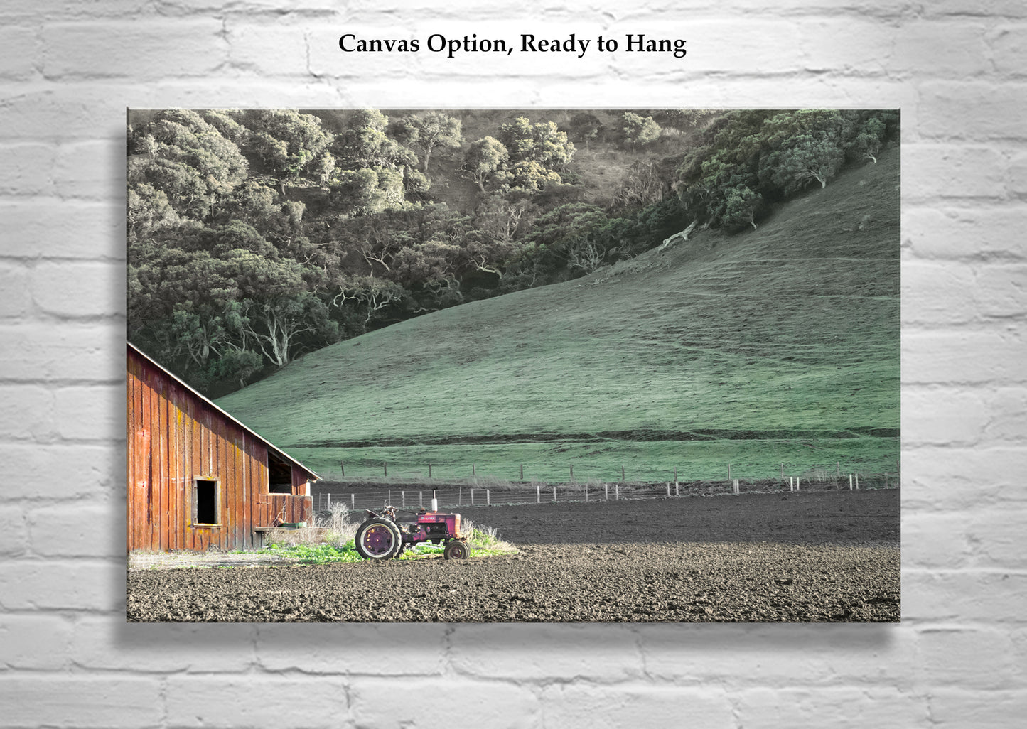 Red Barn & Old Tractor in Lompoc California Farm Landscape | Santa Barbara County