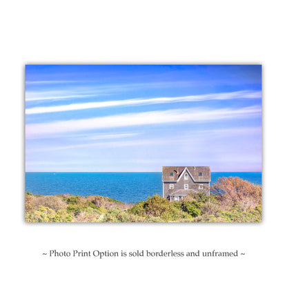 Block Island Rhode Island Art Photography with Seaside Cottage | Wall Decor Gift for Home or Office