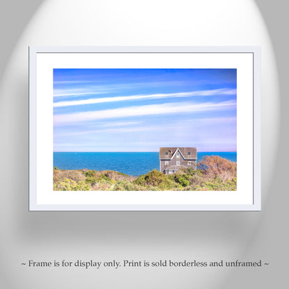 Block Island Rhode Island Art Photography with Seaside Cottage | Wall Decor Gift for Home or Office
