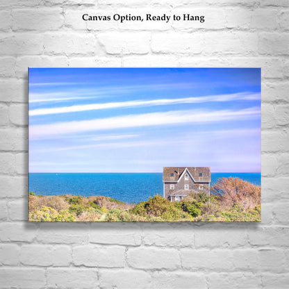 Block Island Rhode Island Art Photography with Seaside Cottage | Wall Decor Gift for Home or Office