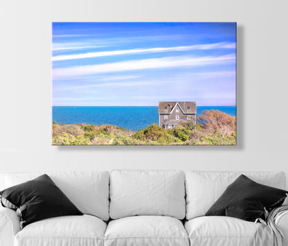 Block Island Rhode Island Art Photography with Seaside Cottage | Wall Decor Gift for Home or Office