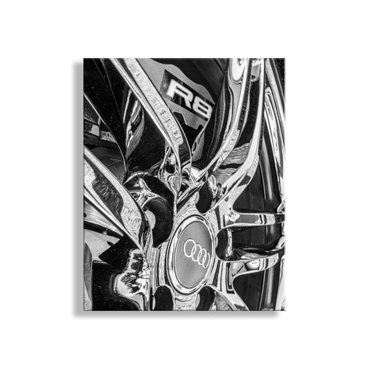 Audi R8 Supercar Photo in Black & White – Sports Car Wall Art Print