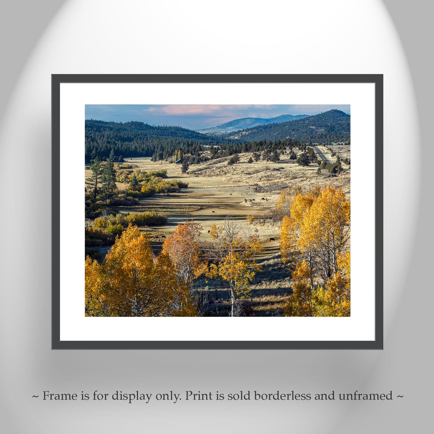 Fine Art Western Ranch Landscape Print for Home with Autumn Leaves