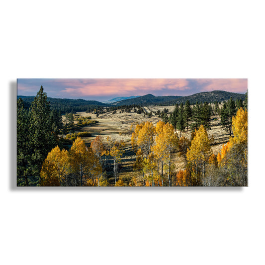 Ranch Landscape Panorama Photo with Autumn Forest Northeast California