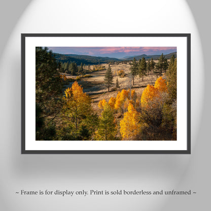 Northeast California Ranch Landscape Photograph with Fall Colors & Aspen Trees