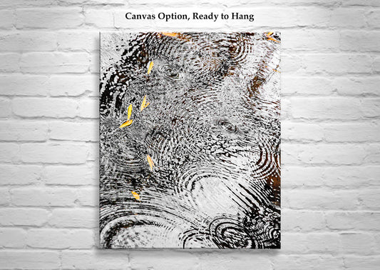 Serene Water Ripple Rain Drops Autumn Fine Art Nature Artwork