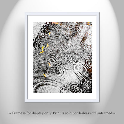 Serene Water Ripple Rain Drops Autumn Fine Art Nature Artwork