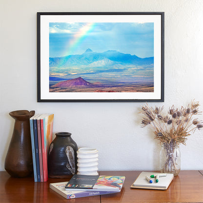 Rainbow & Baboquivari Peak Desert Landscape Arizona Photo Print