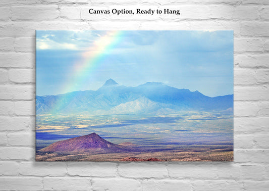 Rainbow & Baboquivari Peak Desert Landscape Arizona Photo Print