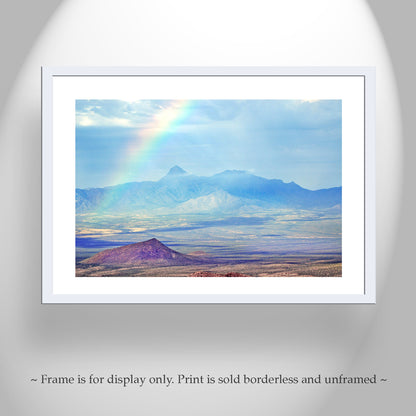 Rainbow & Baboquivari Peak Desert Landscape Arizona Photo Print