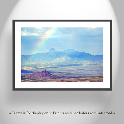 Rainbow & Baboquivari Peak Desert Landscape Arizona Photo Print