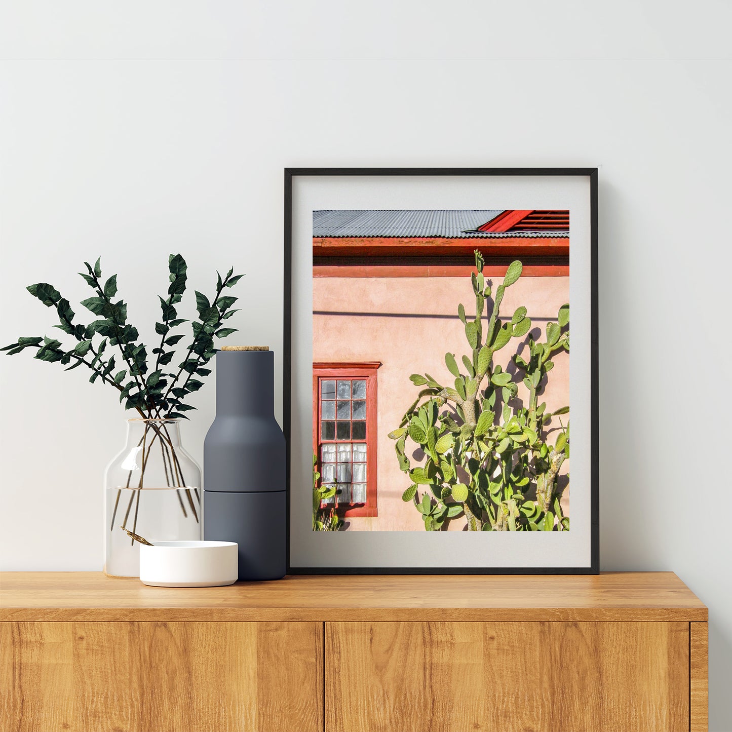 Tucson Barrio Cactus Wall Art | Old Pueblo Adobe Southwest Decor Print