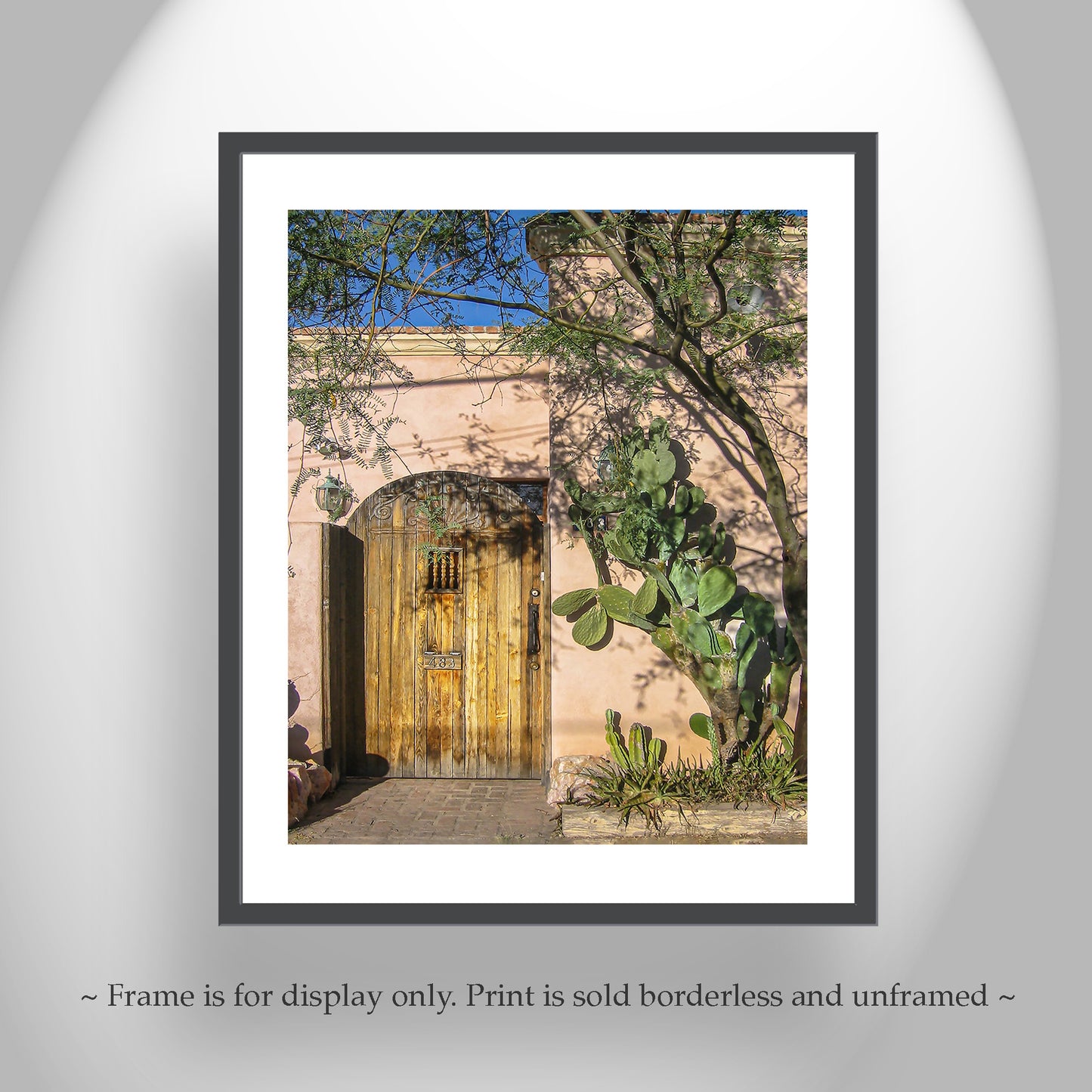 Tucson Arizona Art Print with Vintage Southwestern Adobe Barrio Viejo Door