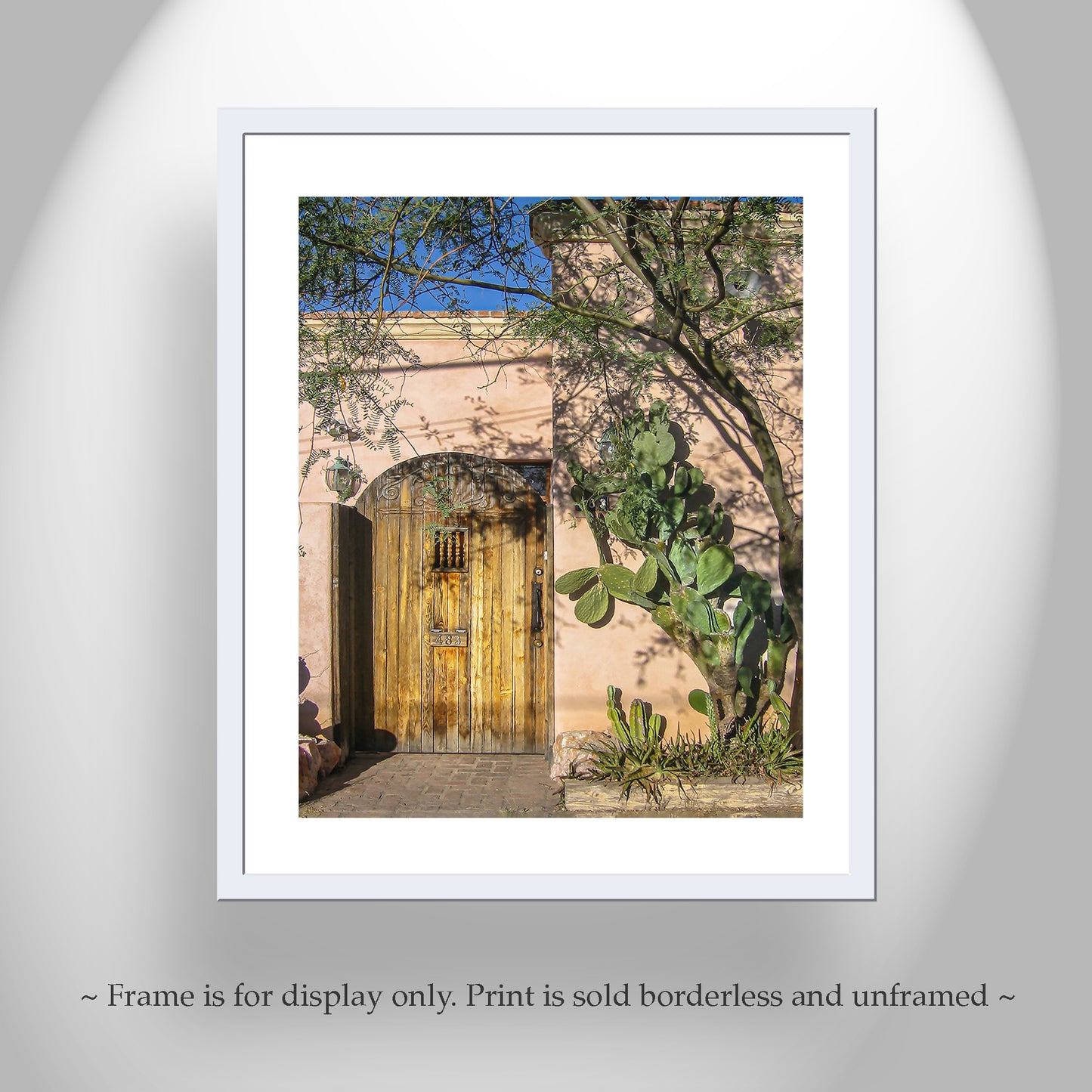 Tucson Arizona Art Print with Vintage Southwestern Adobe Barrio Viejo Door