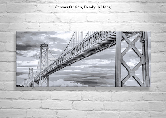 San Francisco Bay Bridge Panoramic Art Print by Murray Bolesta