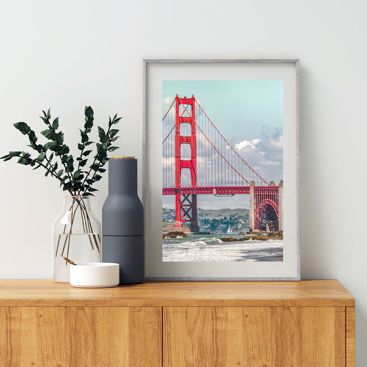 Baker Beach San Francisco Sailing Wall Art Print with Golden Gate Bridge