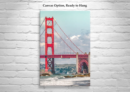 Baker Beach San Francisco Sailing Wall Art Print with Golden Gate Bridge