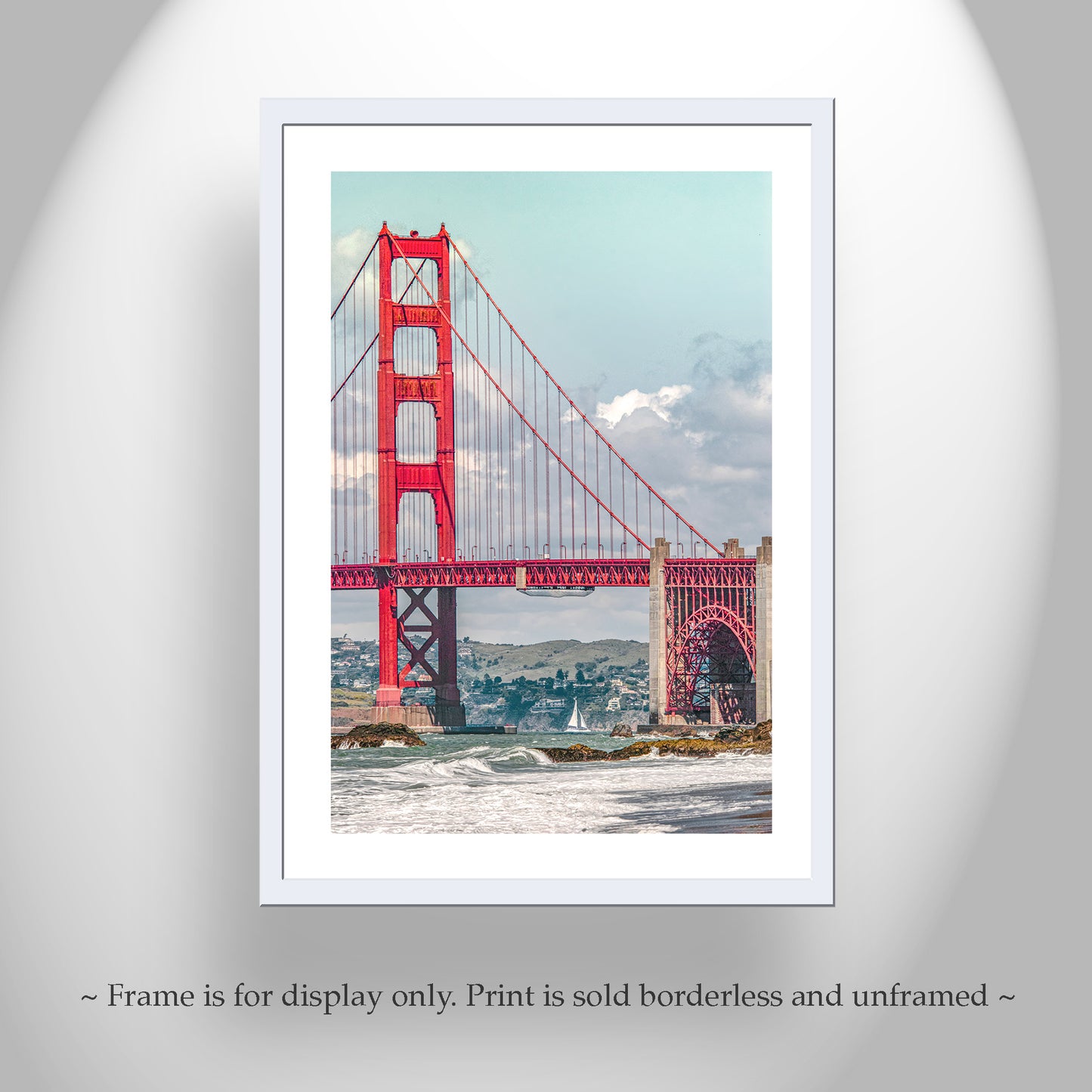 Baker Beach San Francisco Sailing Wall Art Print with Golden Gate Bridge