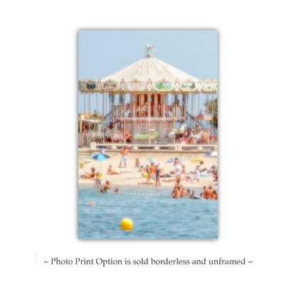 Lacanau France Beach Carousel Picture in Pastel | Vertical Ocean Wall Art from French Coast | Home Decor Gift