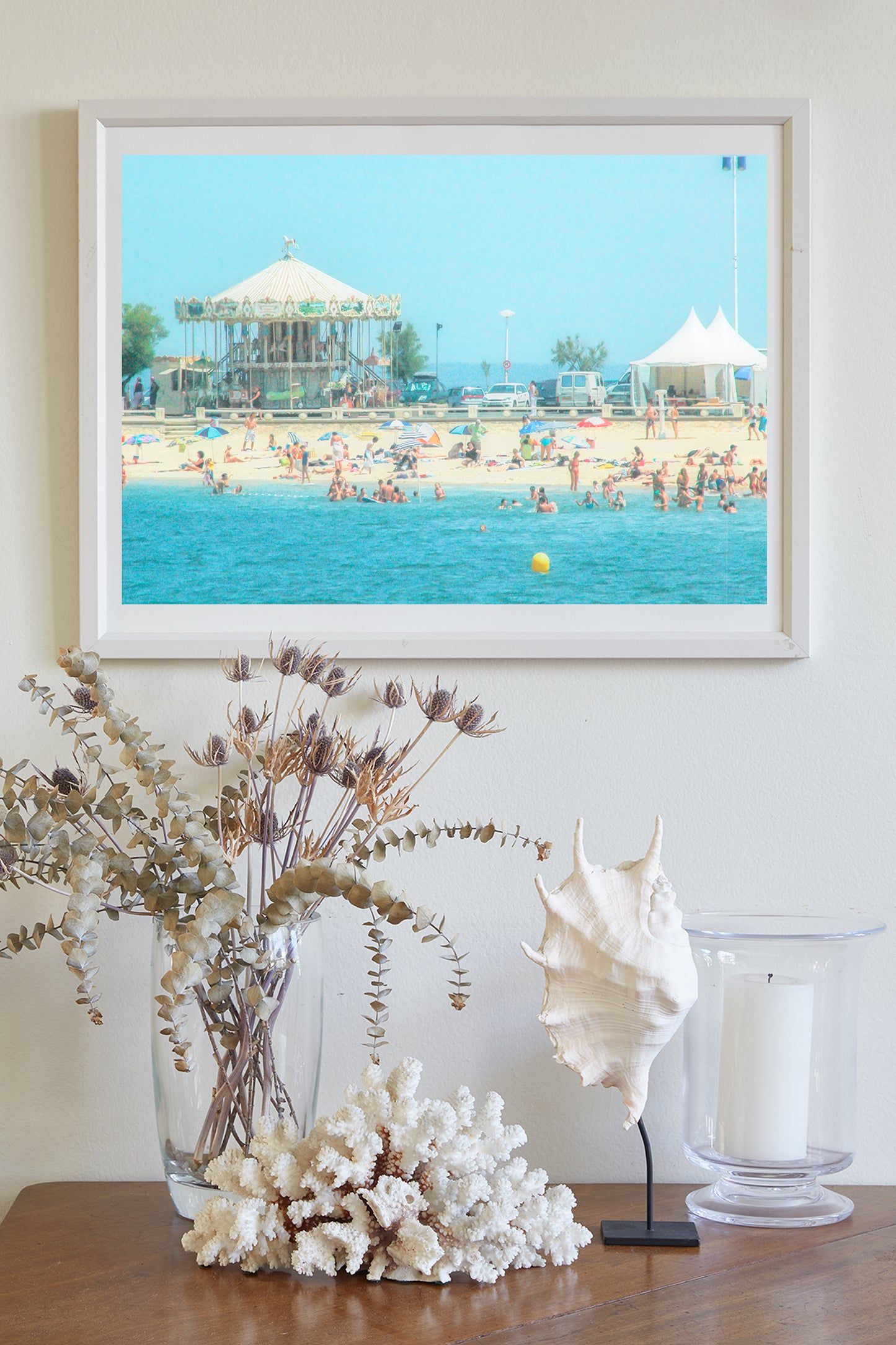 France Beach Carousel at Lacanau | Pastel Atlantic Ocean Wall Art