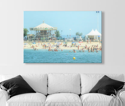 France Beach Carousel at Lacanau | Pastel Atlantic Ocean Wall Art