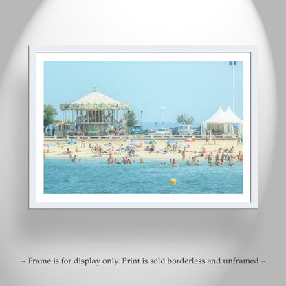 France Beach Carousel at Lacanau | Pastel Atlantic Ocean Wall Art