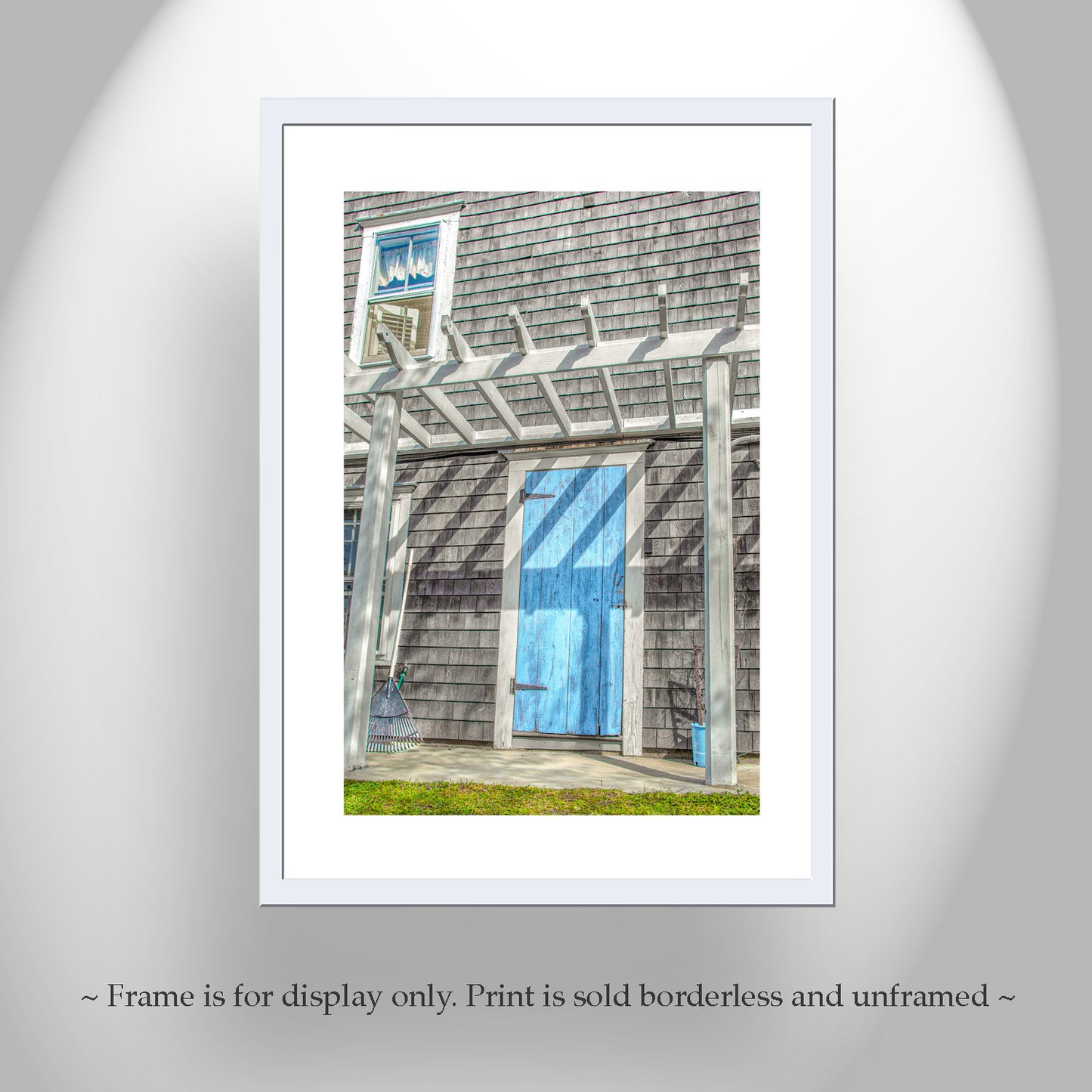 Block Island Art | Classic New England Shingle Home with Blue Door