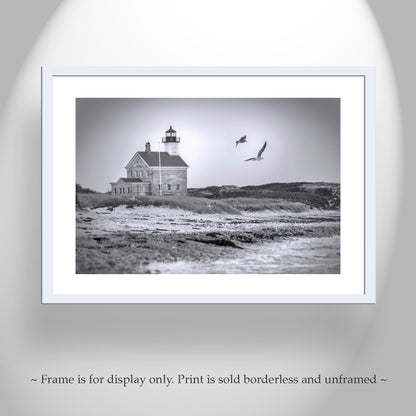 Block Island Photography | Rhode Island Lighthouse Beach Seascape as Wall Decor Gift