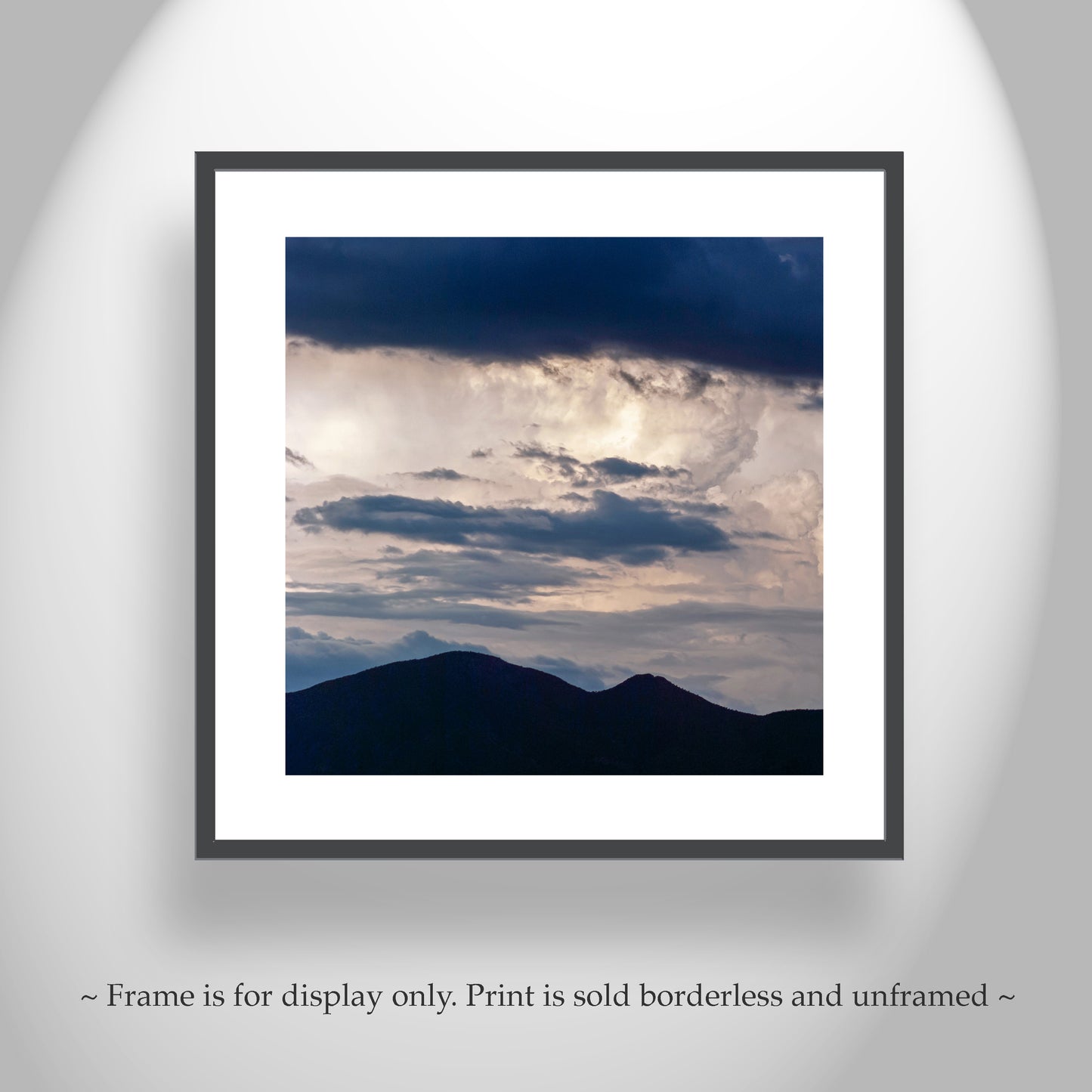 Bold Wall Decor with Indigo Blue Storm Clouds Set of 3 Pictures